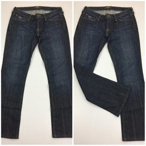 LUCKY BRAND Zoe Boot Ol Canyon Express Dark Wash 5 Pocket Logo Hardware Jeans